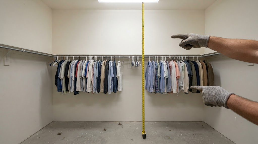  The Single-Rod Lie — Why Hanging Everything at the Same Height Wastes 40% of Your Closet