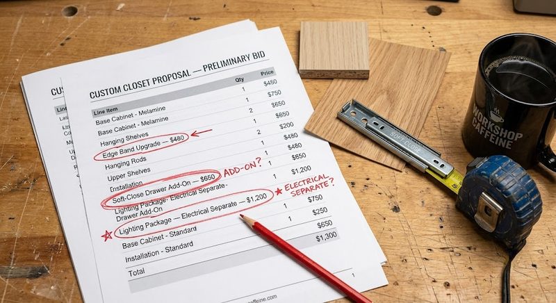 The Custom Closet Bid: How to Read It, What to Question, and Where the Upcharges Hide