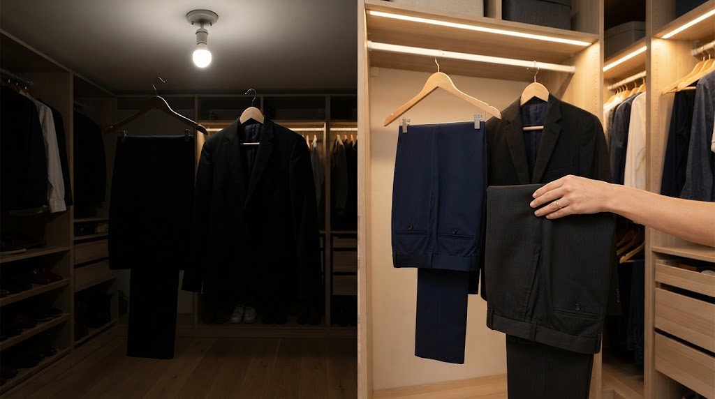 Lighting a Closet So You Can Actually See What Color Your Pants Are