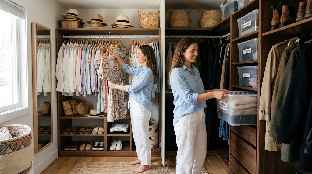 Seasonal Rotation: The Storage System for Two Climates in One Closet