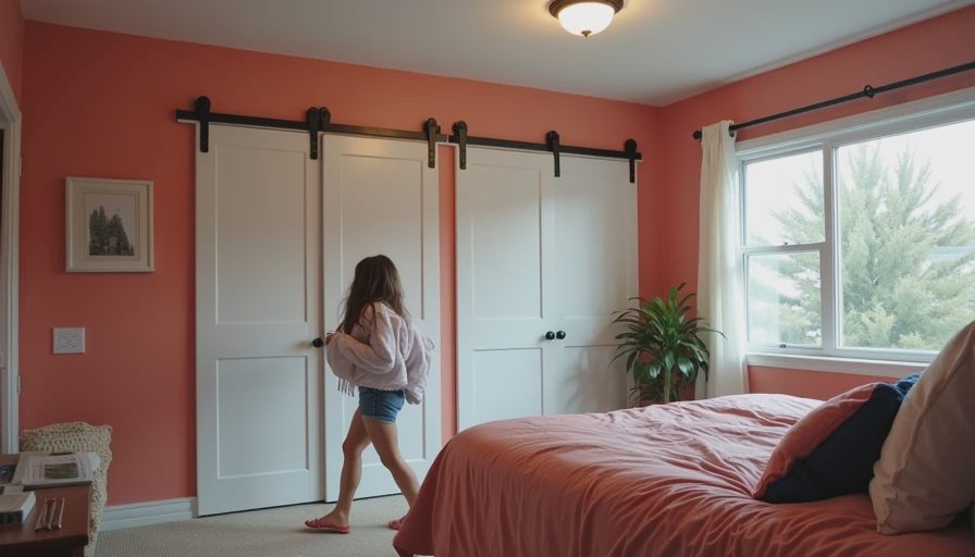 Visual context for barn door style closet doors