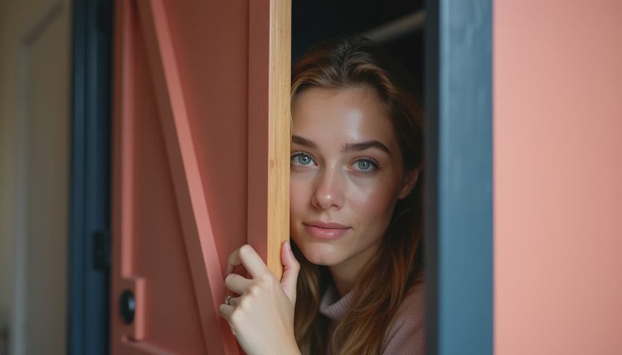Visual context for barn style closet doors