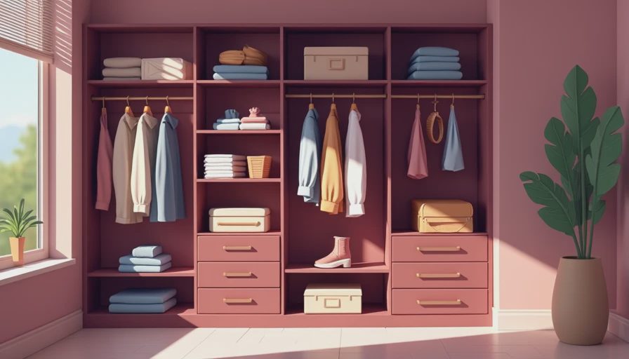 Visual context for small walk in closet design