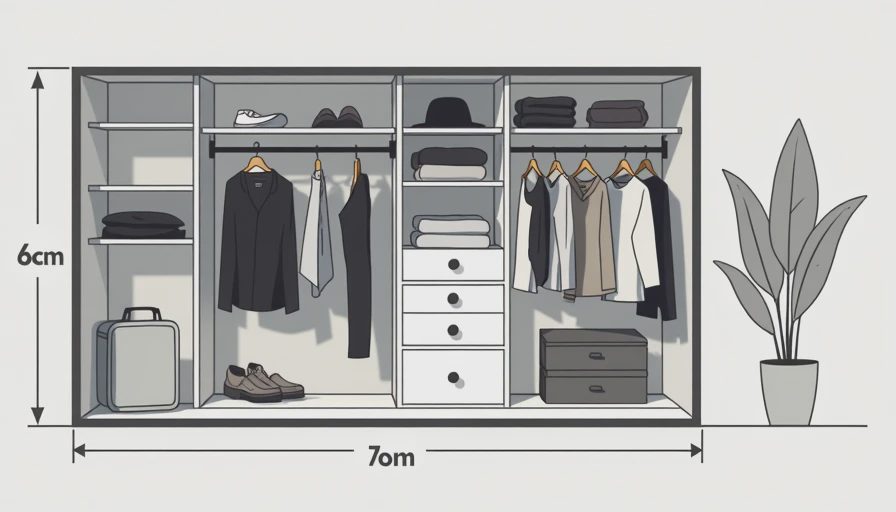 Visual context for closet layout dimensions