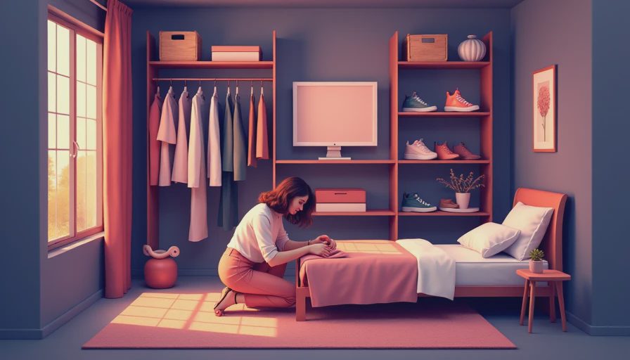Visual context for closet shoe storage solutions