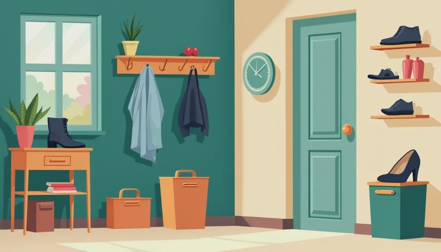 Visual context for entryway shoe storage solutions