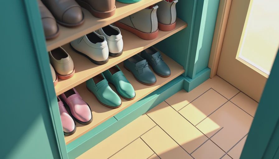 Visual context for shoe storage solutions for entryway