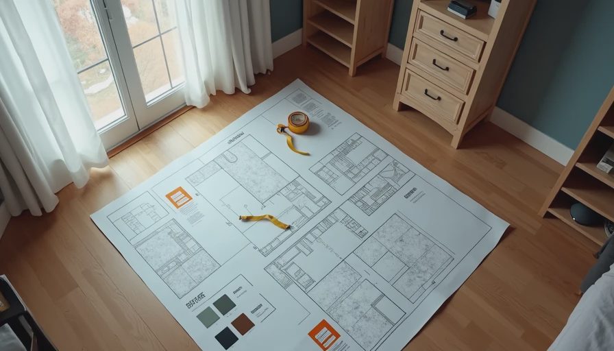 Visual context for closet renovation before after