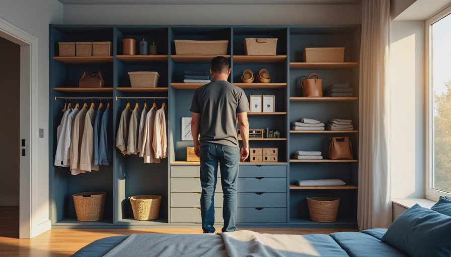 Visual context for before and after closet renovations