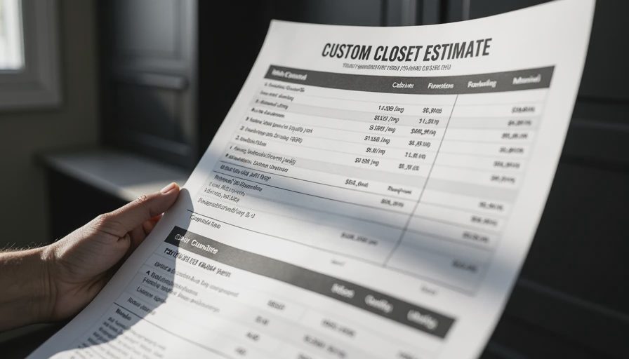 Illustration for custom closet cost per square foot
