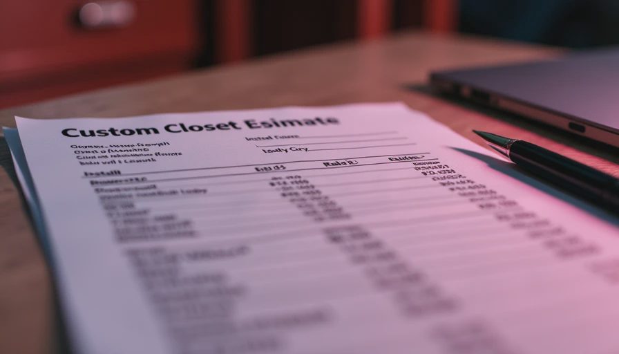 Visual context for custom closets cost